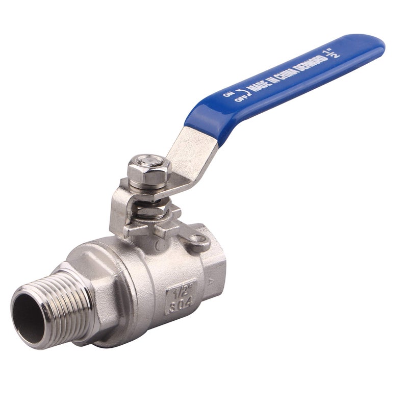 DERNORD Full Port Ball Valve 1/2 Inch - Male x Female Stainless Steel 304 Heavy Duty for Water, Oil, and Gas,1000WOG (1/2 Inch NPT) - Image 1